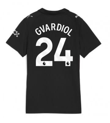 Manchester City Josko Gvardiol #24 Segunda Equipación Mujer 2025-26 Manga Corta